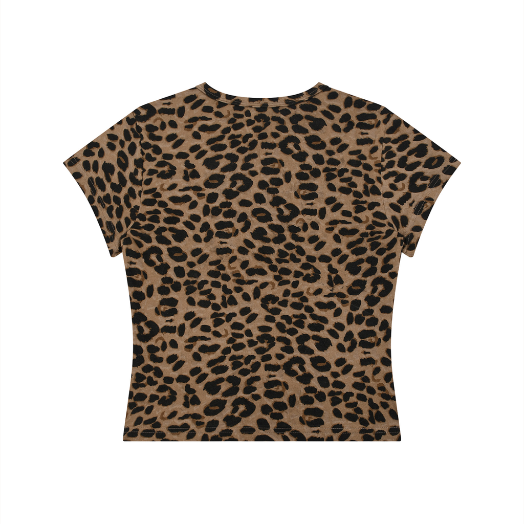 Women’s Leopard print E-MOTO SUPPLIERS cropped shirt