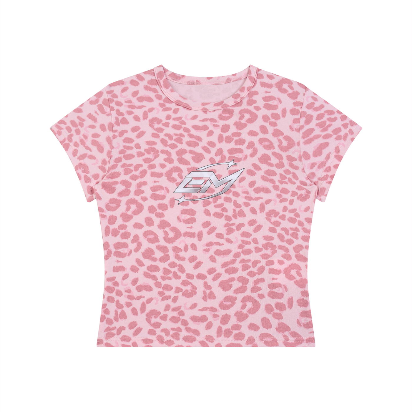 Women’s Leopard print E-MOTO SUPPLIERS cropped shirt