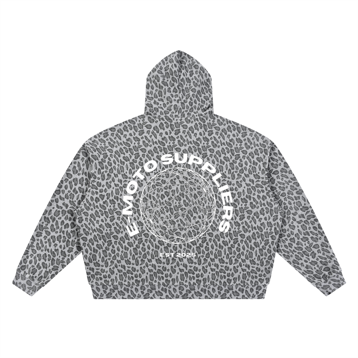 E-MOTO SUPPLIERS leopard print zip up