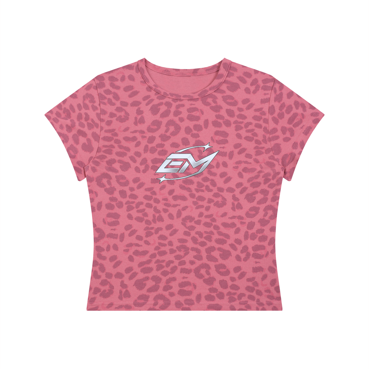 Women’s Leopard print E-MOTO SUPPLIERS cropped shirt
