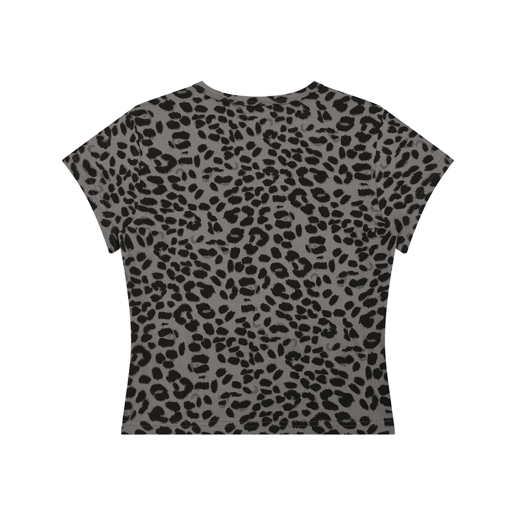 Women’s Leopard print E-MOTO SUPPLIERS cropped shirt