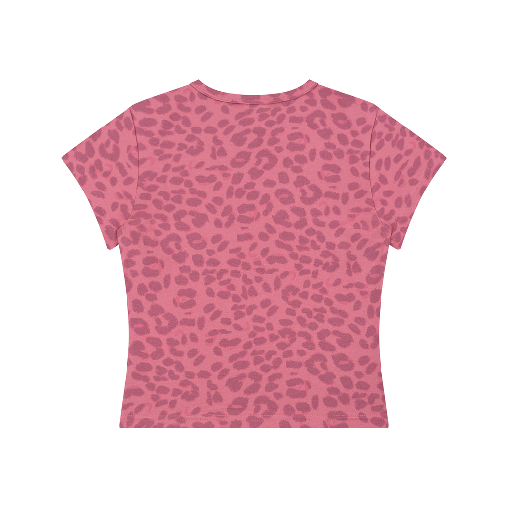 Women’s Leopard print E-MOTO SUPPLIERS cropped shirt